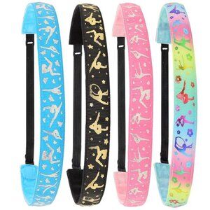 Girls Gymnastics Headbands Adjustable Non Slip Elastic Sport Hair Bands Set
